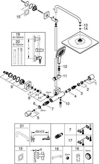 Image du produit Grohe Rainshower SmartActive 310 Duschsystem