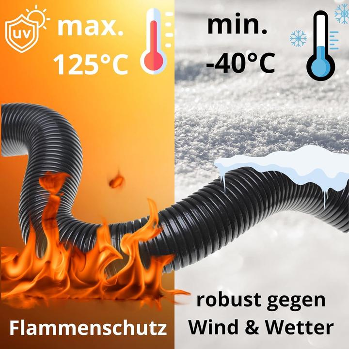 Produktbild Kalitec 5 Meter Wellrohr Twin NW 29 I Wellschlauch zweiteilig I Solarwellrohr I Marderschutzrohr I L (500 cm)