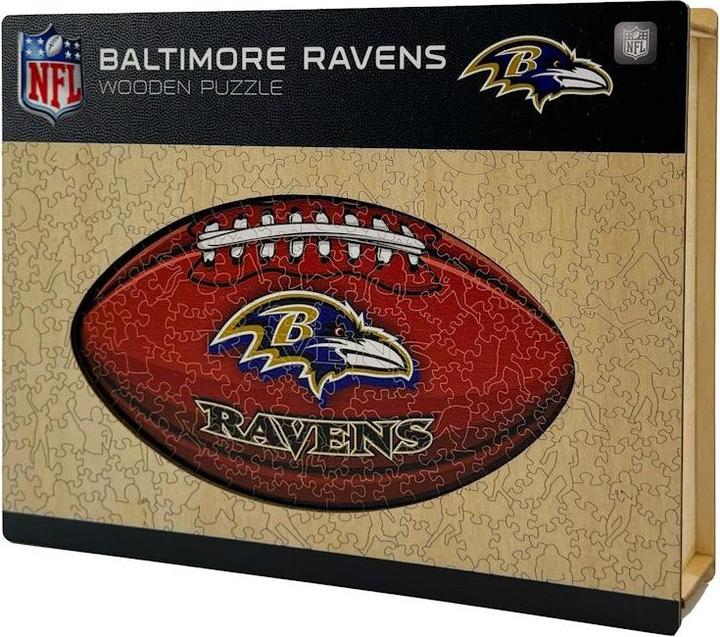 Actual product image Iconic NFL - Baltimore Ravens– Football with Logo - Wooden Puzzle Size L (500 pieces) (500 pieces)
