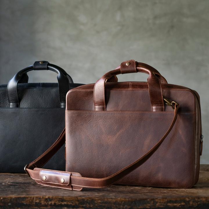 Image du produit Only-Bags.Store Sac de voyage en cuir de grain supérieur pour ordinateur portable 16 pouces, porte-documents, sac à (16")