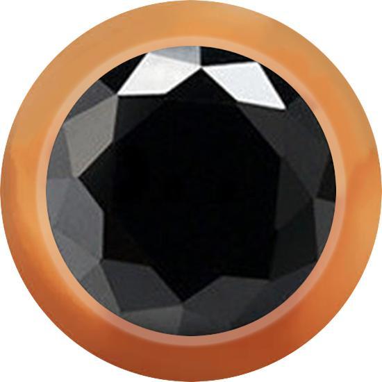 Image du produit Star Piercing Kugel rosegold mit Kristall schwarz (Acier chirurgical 316L, sans laiton)