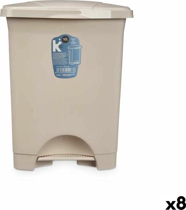 Actual product image Natec Papierkorb mit Pedal Beige Kunststoff 10 L (8 Stück) (10 l)