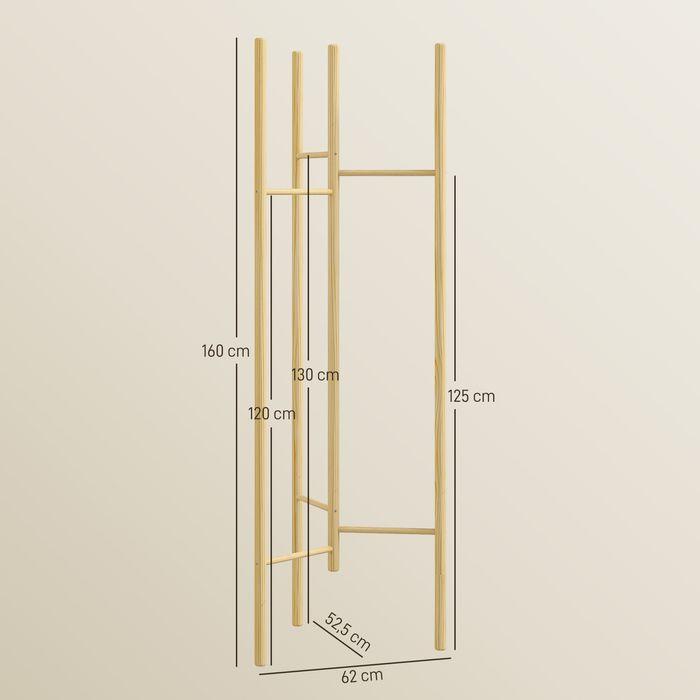 Produktbild Swisshandel24 Kleiderständer, platzsparend, 5 kg Belastung, 62x52,5x160cm, Natur