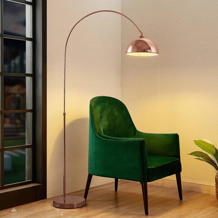 Actual product image Lindby Lennart arc floor lamp, copper (E27)
