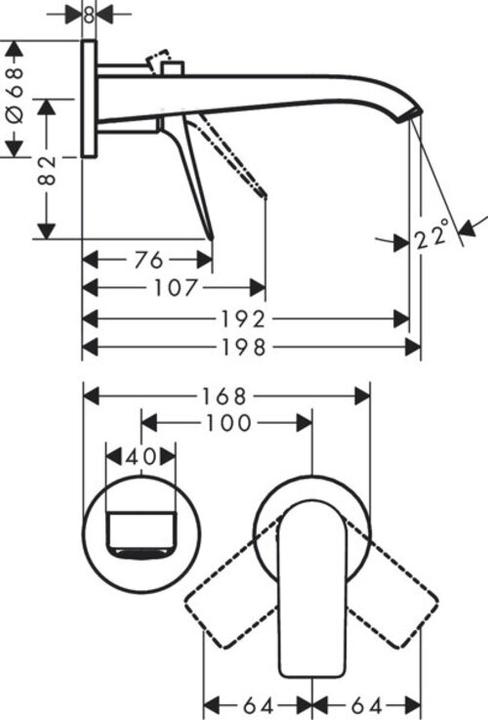 Produktbild hansgrohe HG Fertigmontageset VIVENIS f Unterputz-2-Loch-Waschtischarmatur mat