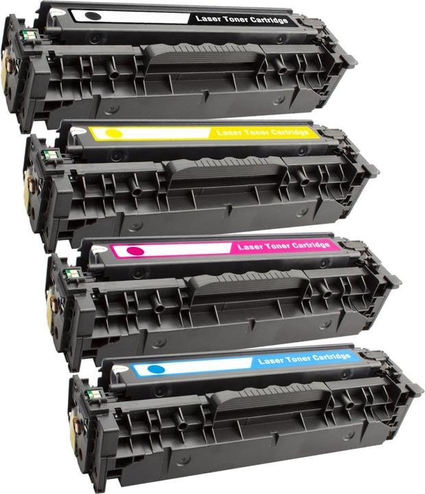 Actual product image Plutoos HP CC530A, CC531A, CC532A, CC533A Toner XXL compatible, set of 4 colours