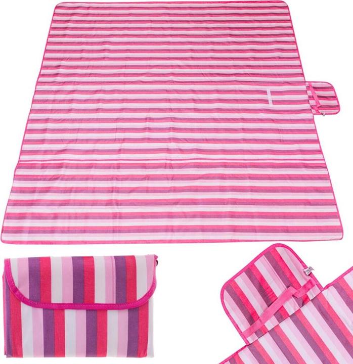 Ikonka Strandmatte Picknick-Decke 200x200cm rosa