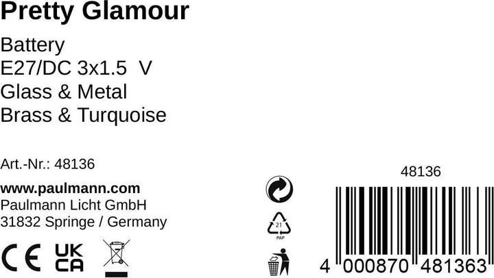 Nutritional values and ingredients Pauleen Pretty Glamour mobile table lamp (40 lm, E27)