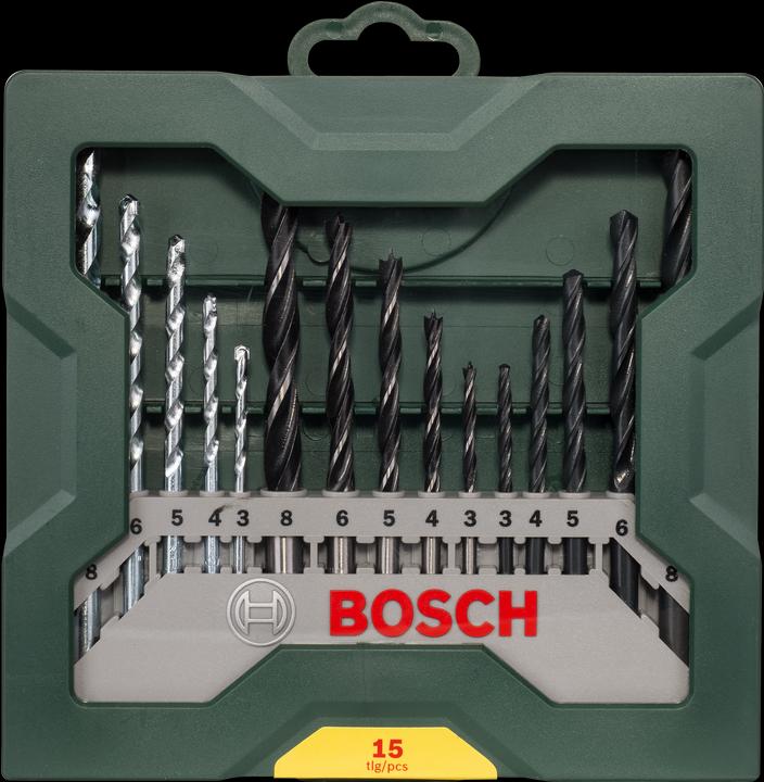 Produktbild Bosch Zubehör Mini-X-Line Mixed-Set, 15-teilig (3-8 mm (Holzbohrer))