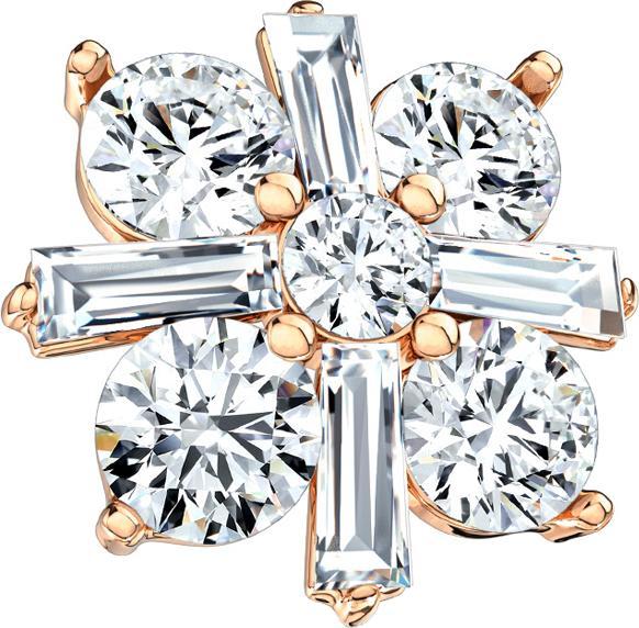 Produktbild Star Piercing Dermal Anchor rosegold Prinzesschliff (Chirurgenstahl 316L, Messing)
