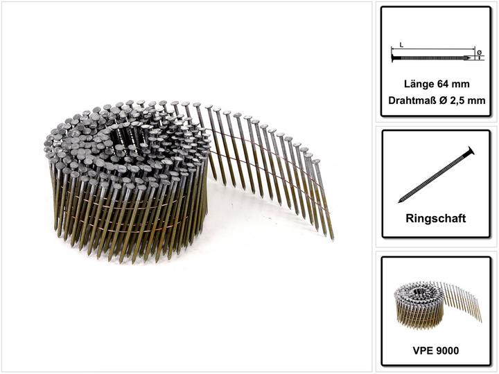 Actual product image Bostitch F Nails (9000 Piece, 64 mm)