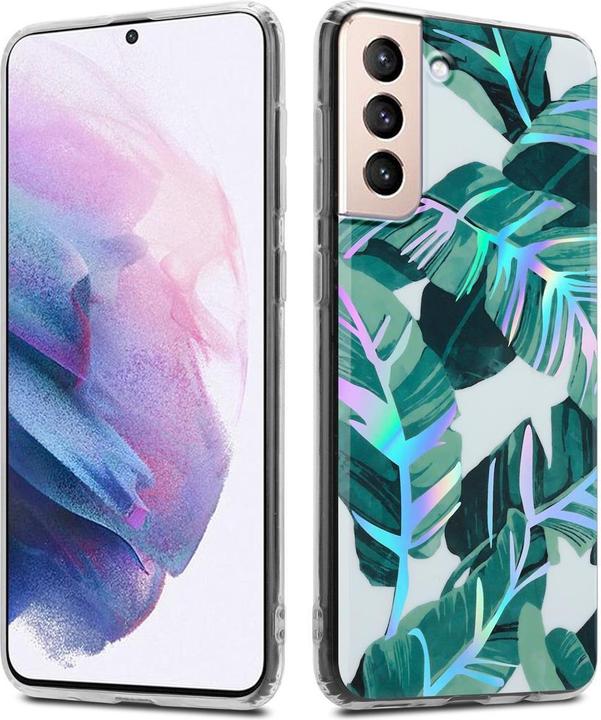 Actual product image Cadorabo IMD TPU Colorful Flowers & Leaves Cover (Samsung Galaxy S21+)