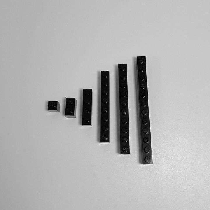Produktbild LEGO Bausteine Schwarz 1-reihig gemischt - NEU! Menge 500x (LEGO Classic)
