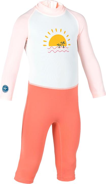 Nabaiji UV-Schwimmanzug langarm Baby - rosa Print