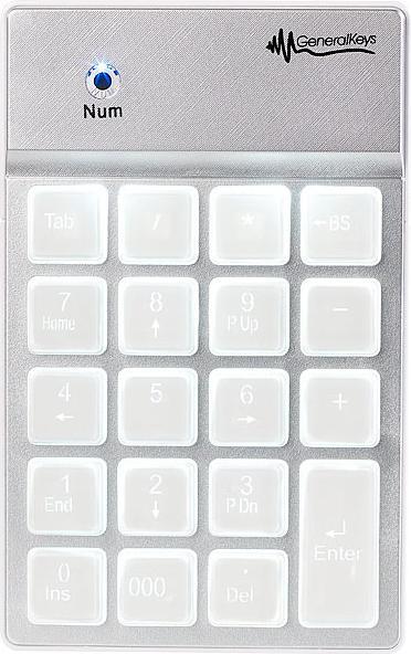 GeneralKeys Nummernblock mit Bluetooth (Nummernblock, Kabellos)