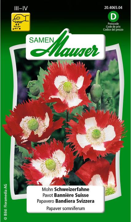 Actual product image Samen Mauser Poppy Swiss flag (Plant seeds)