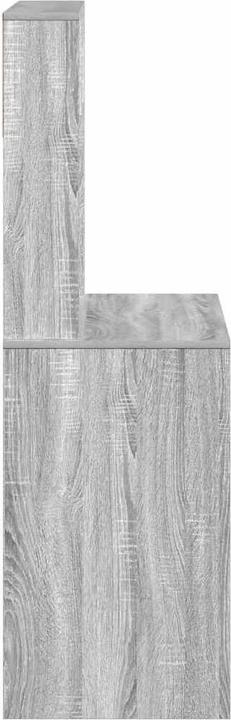 Produktbild VidaXL Schreibtisch mit Regal Grau Sonoma 100x45x140 cm Holzwerkstoff (100 x 45 x 140 cm)