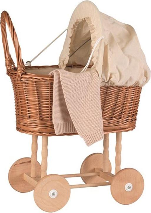 Egmont Puppenwagen geflochten Eiweiss