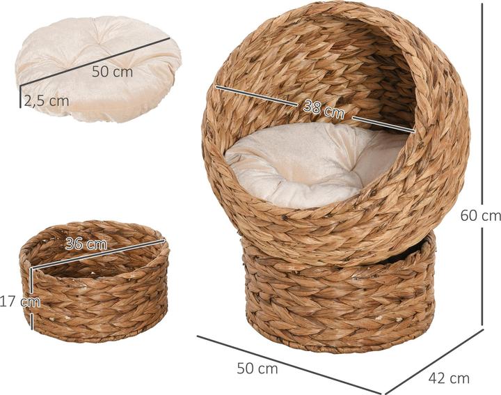 Actual product image PawHut Cat house made of rattan weave (Cat)