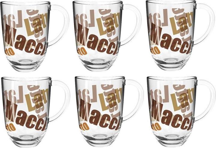 Produktbild Leonardo Latte Macchiato-Glas Napoli mit Text 3.8 dl, Transparent (380 ml, 1 x)