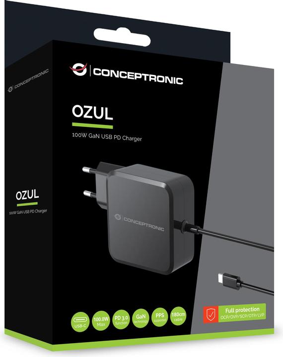 Image du produit Conceptronic Chargeur 1Port 100W, GaN USB-C Desk PD sw (100 W)