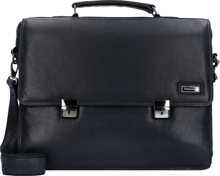 Produktbild Greenland Nature Black Nappa Aktentasche Leder 40 cm Laptopfach