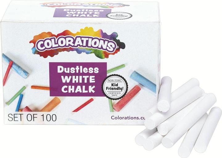 Produktbild Colorations Colorationen – Weisse staubfreie Kreide, 100 Stück. (Weiss, 100 x)