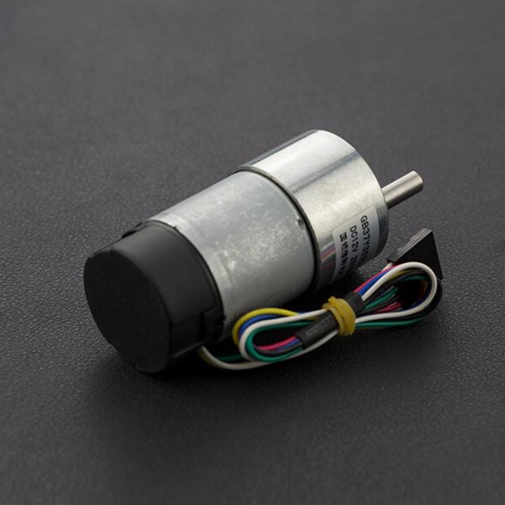 Actual product image DFRobot 12V 251RPM 18Kg*cm DC Gear Motor with Encoder