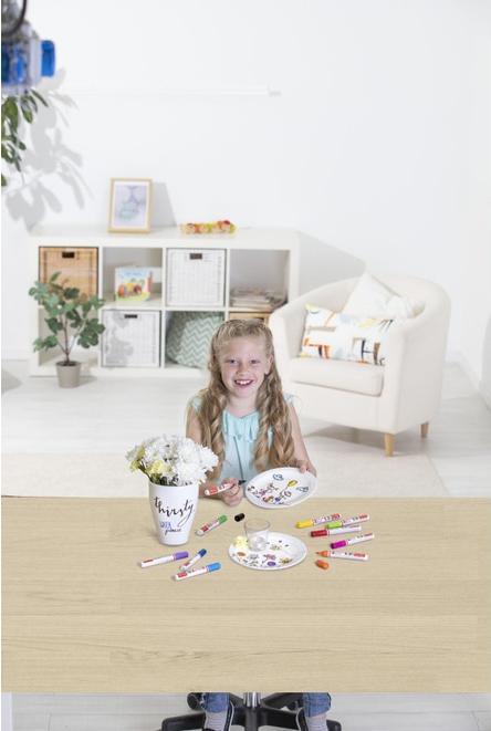 Actual product image Marabu Porcelain and glass painting pen Kids (Red, Blue, Orange, Turquoise, Green, Black, Violet, Yellow, 10 x)