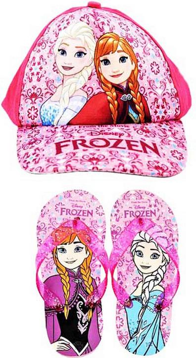 Disney Forzen Mädchen Set Baseballkappe und Flip Flops (33, 33.5, 34)