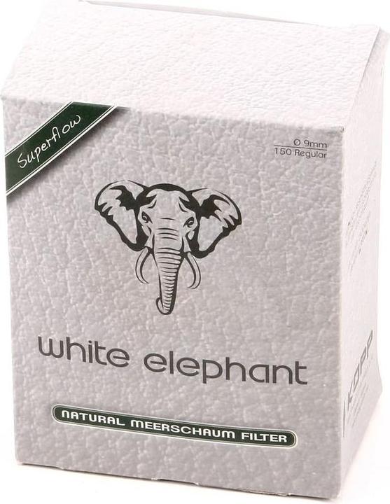 Produktbild Kopp White Elephant Natural Meerschaum Pfeifenfilter Superflow 9mm Packung mit 150 Stk.