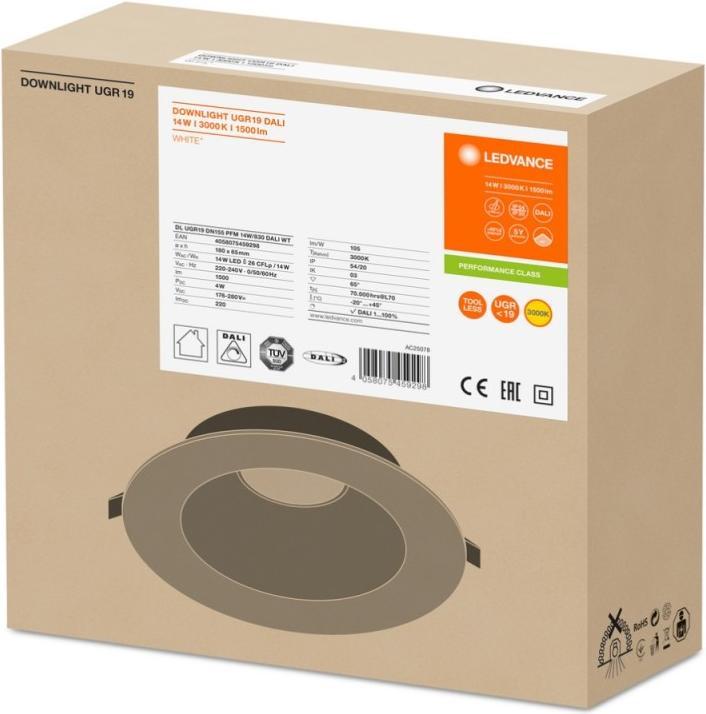 Actual product image Ledvance DL UGR19 DN155 PFM 14W/830 DALI (1500 lm)