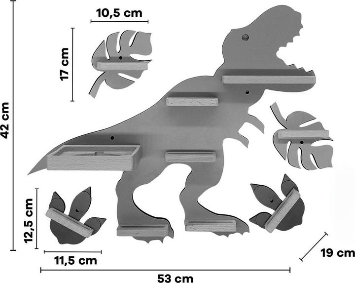 Actual product image VCM Dinosaur shelf for children's Toniebox Tonies