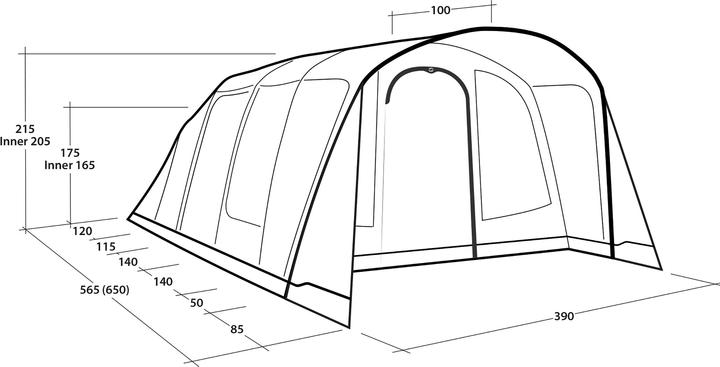 Actual product image Outwell Moonhill 6 Air (Tunnel tent, 28.40 kg, 6 persons)