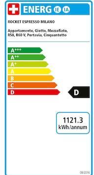 Energie-Label Rocket Mozzafiato Premium Siebträger mit Wassertank und Cronometro