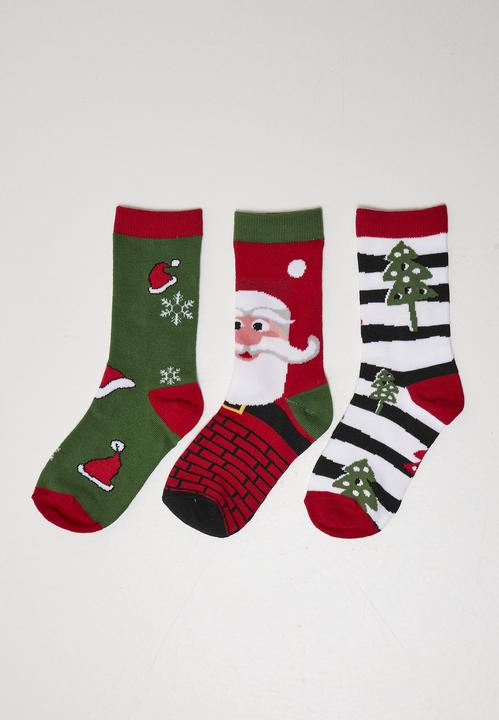 Actual product image Urban Classics Stripe Santa Christmas Socks 3-Pack - 12947 (pack of 3, 43 - 46)