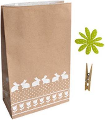 Braun + Company Sac en papier kraft 100 g/m2 de lapins blancs (Pochette cadeau)