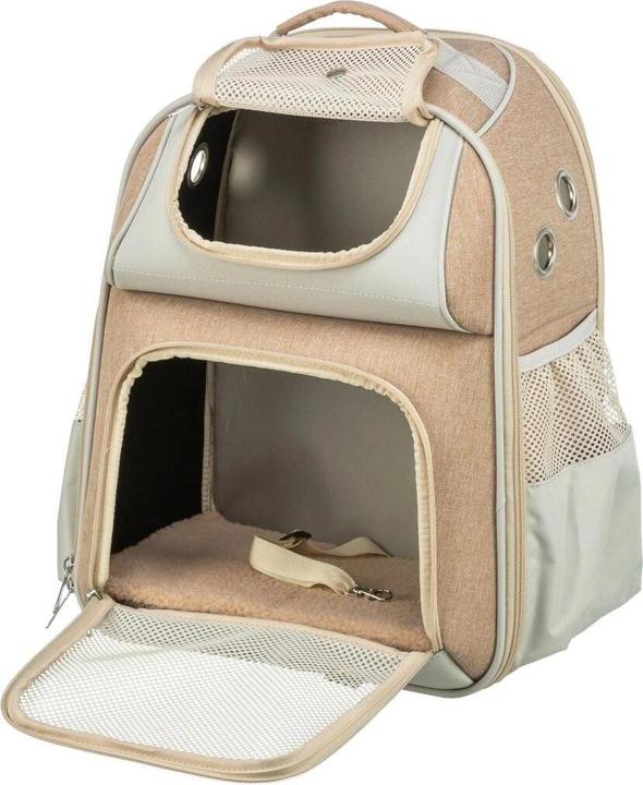 Image du produit Trixie Sac à dos pour transport d'animaux Willow Beige/Brun (Chat, Chien, Réflecteurs, Respirant)