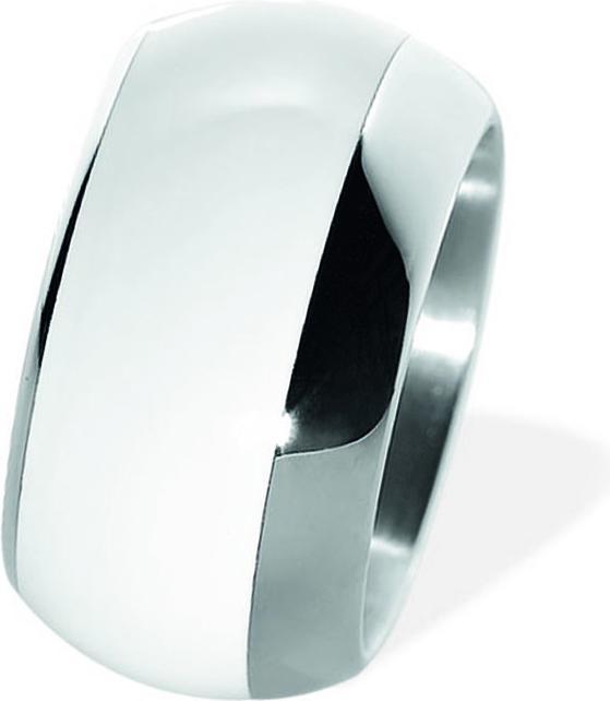 Produktbild Xen Bandring gewölbt mit Keramik weiss 13 mm (49)