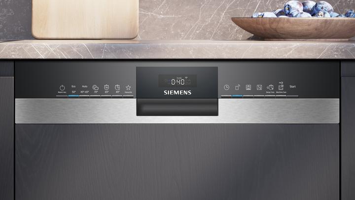 Actual product image Siemens iQ300, Semi-integrated dishwasher, 60 cm, Brushed steel, SN53ES04TE