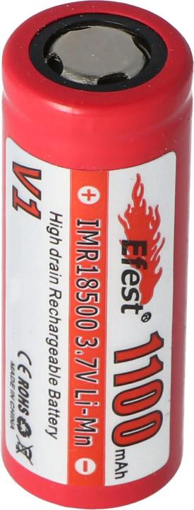 Produktbild Efest Akku IMR 18500 V1 - (Pluspol flach) (1 Stk., 18500, 1100 mAh)