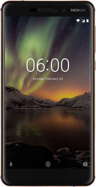 Actual product image Nokia 6.1 (2018) (32 GB, Black copper, 5.50", Hybrid Dual SIM, 16 Mpx, 4G)