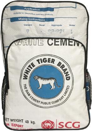 Produktbild Bekos Upcycling - Tagesrucksack aus recycelten Zementsäcke White Tiger