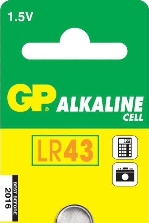 Actual product image GP Batteries GP Button cell Alkaline LR43 1.5V, 1pc (1 pcs., LR43, 70 mAh)