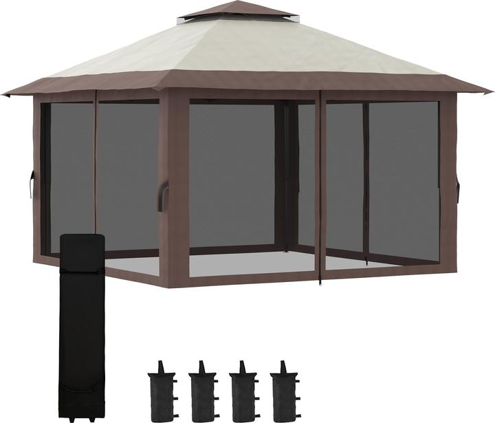 Immagine prodotto Outsunny Padiglione pieghevole con rete (392 cm, 392 cm)