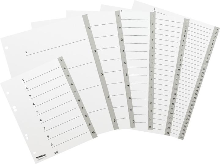 Image du produit Kolma Intercalaire A4 strong 1-6 6 pièces gris