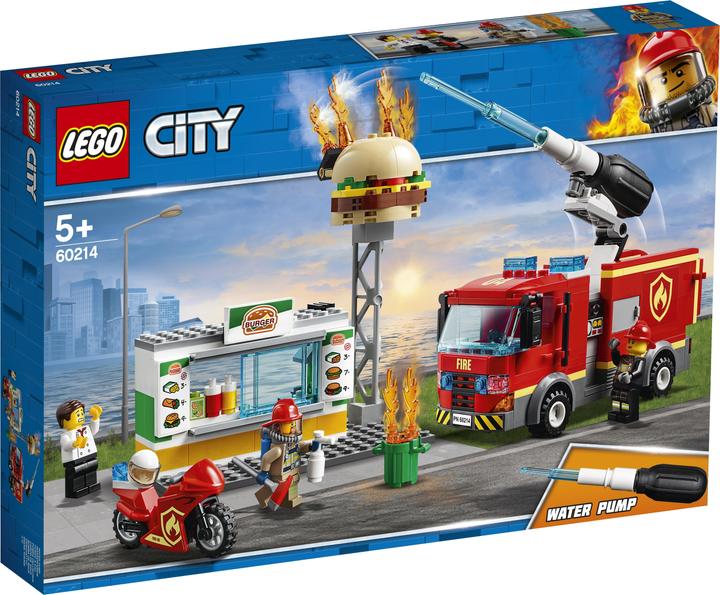 Actual product image LEGO Fire brigade deployment at Burger Restaurant (60214, LEGO City)