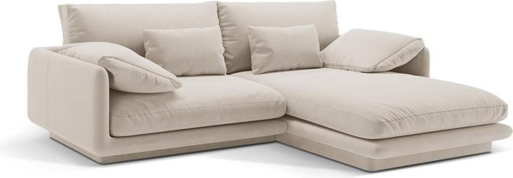 Actual product image Micadoni Velvet Right Corner Sofa, "Torino", 3 Seats, 220x170x83 Made in Europe (Corner sofa)