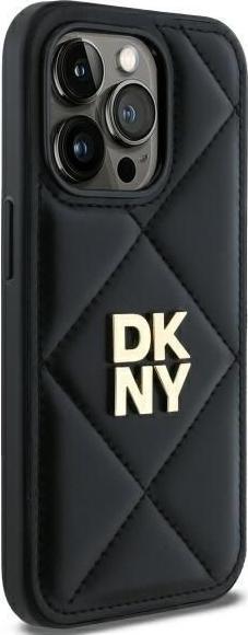Actual product image DKNY DKHCP14LPQDSLK iPhone 14 Pro 6.1" czarny/black Quilted Stack Logo (Apple iPhone 14 Pro)