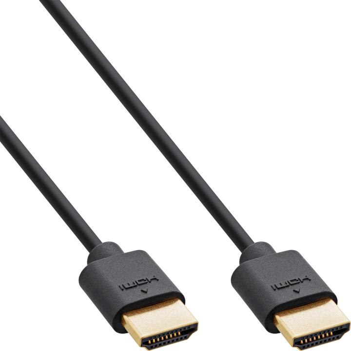 Productafbeelding InLine Slanke Ultra Hoge Snelheid HDMI Kabel 8K4K Mannelijk Zwart Goud 0 (0.50 m, HDMI)